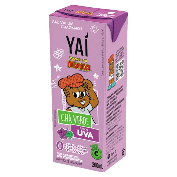 Cha Verde sabor uva (Turma da Monica) Kids Pack 200 Ml - Fardo c/ 9 unidades