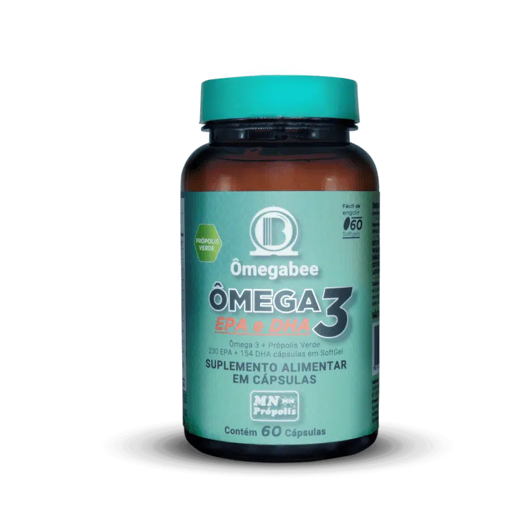 ÔMEGABEE® – Ômega 3 TG + Própolis Verde-CX c/ 12 x Frasco c/ 60 capsulas cd- MMN076