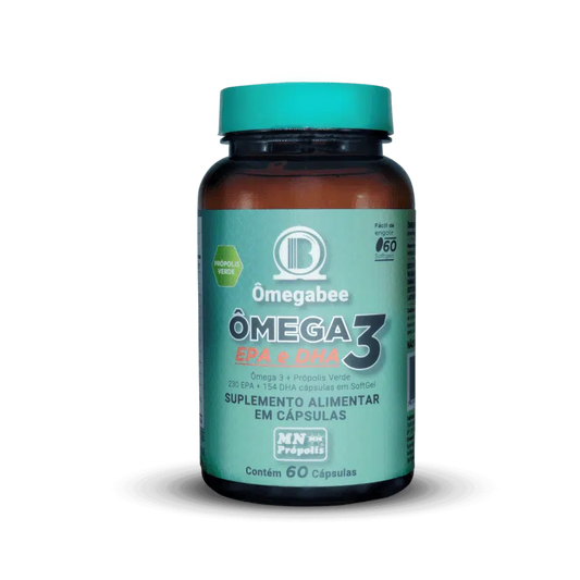 ÔMEGABEE® – Ômega 3 TG + Própolis Verde-CX c/ 12 x Frasco c/ 60 capsulas cd- MMN076